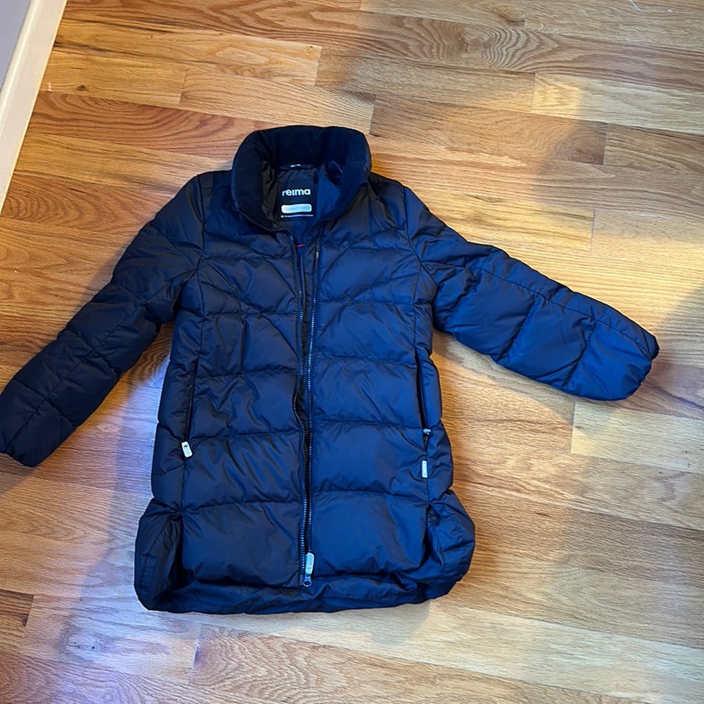 Reima size 10 girls down insulated winter jacket, black